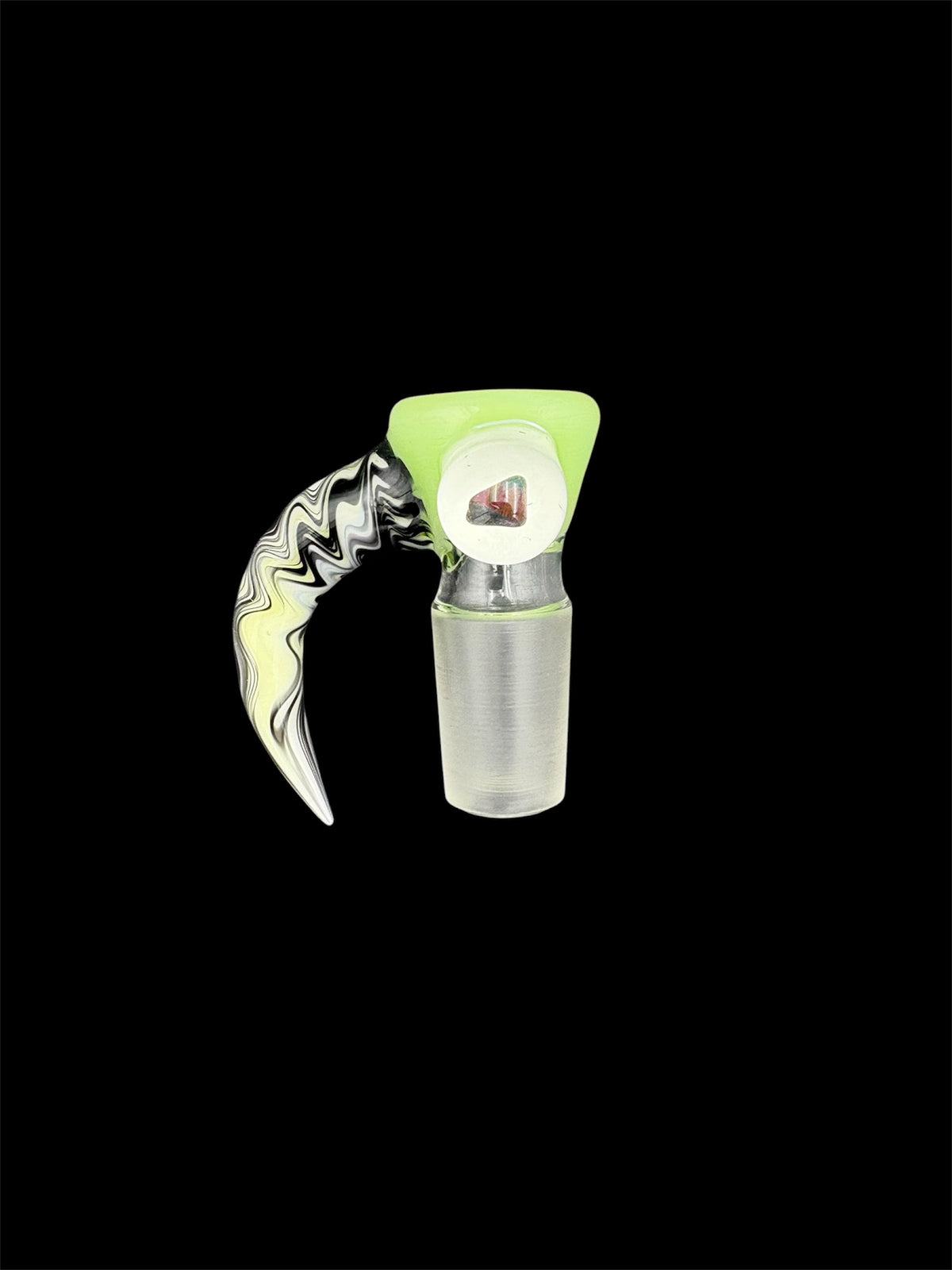 Lysergic glass art green with UV rewig horn and opal