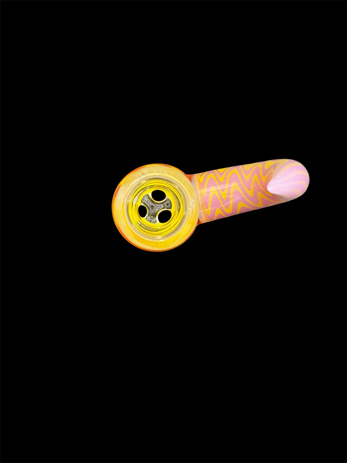 Lysergic glass art Yellow Wigwag