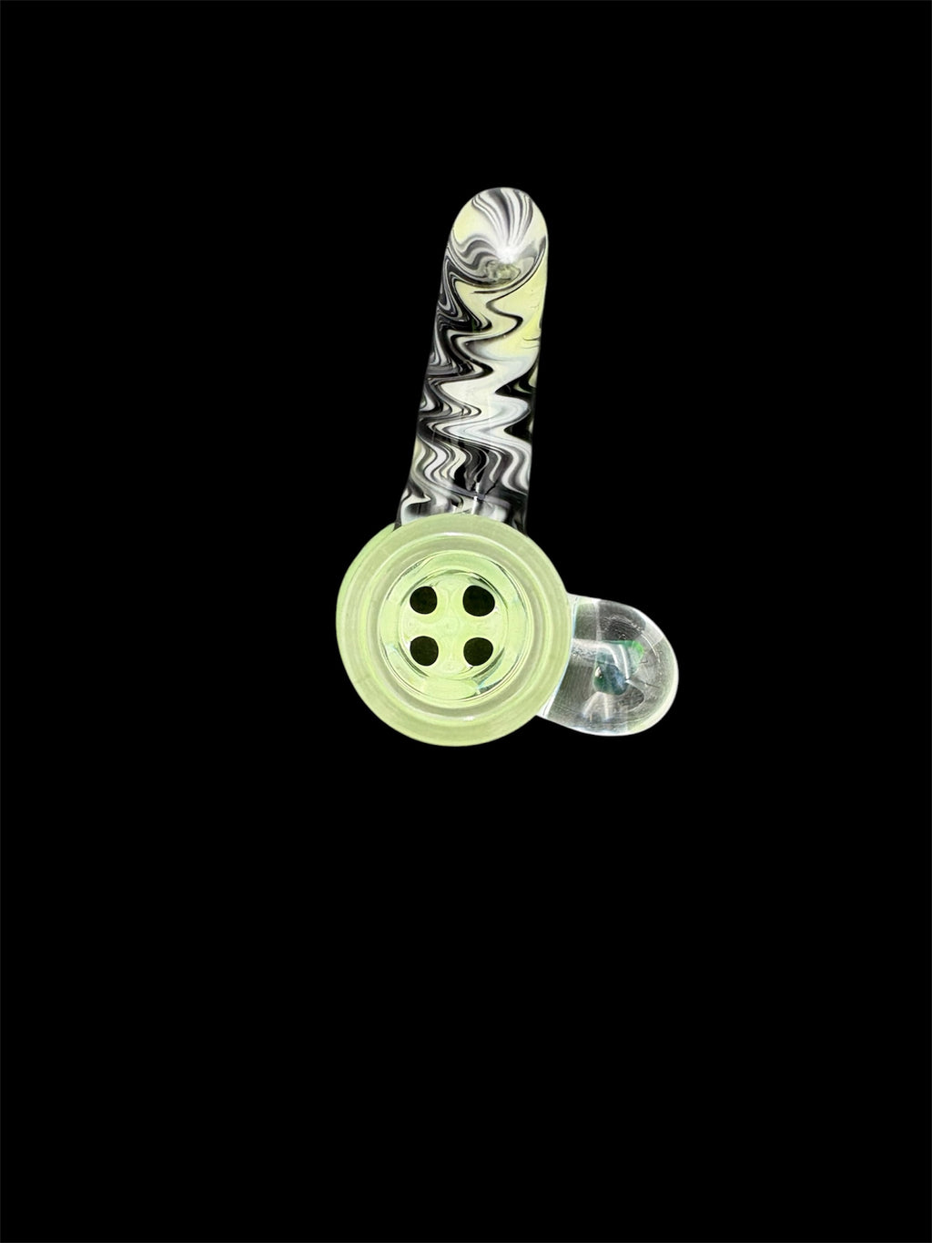 Lysergic glass art green with UV rewig horn and opal