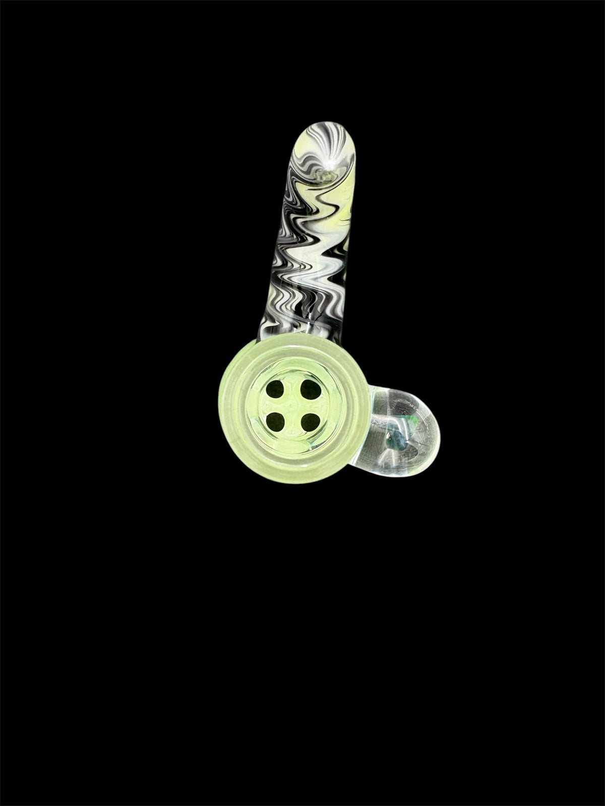 Lysergic glass art green with UV rewig horn and opal