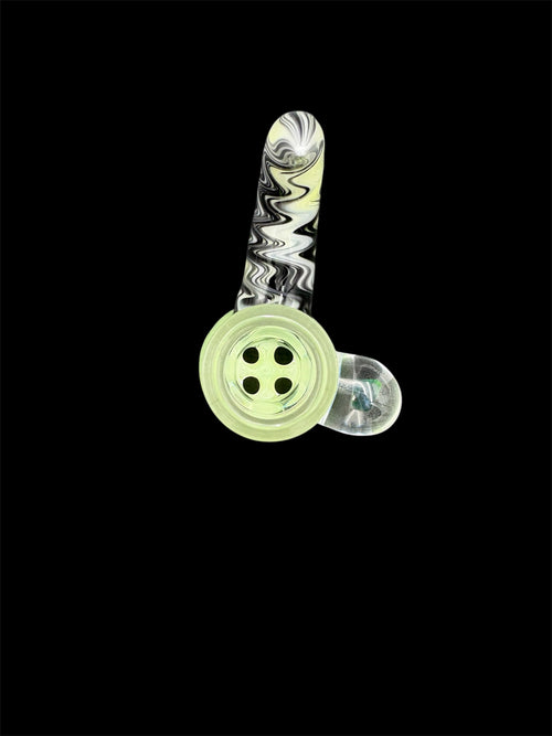 Lysergic glass art green with UV rewig horn and opal