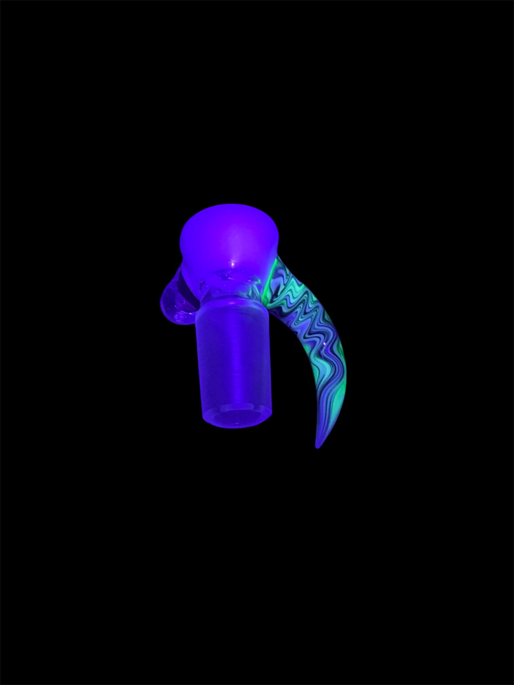 Lysergic glass art green with UV rewig horn and opal