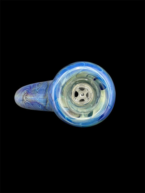 Lysergic glass art blue w/subtle wigwag